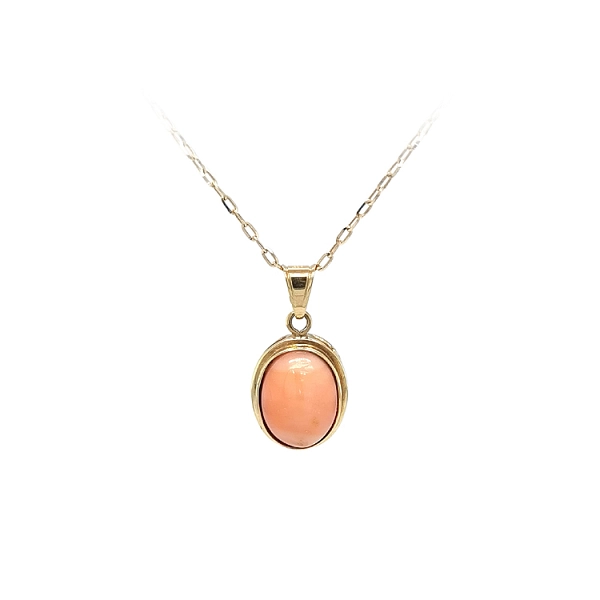 Gold Pendant with Coral