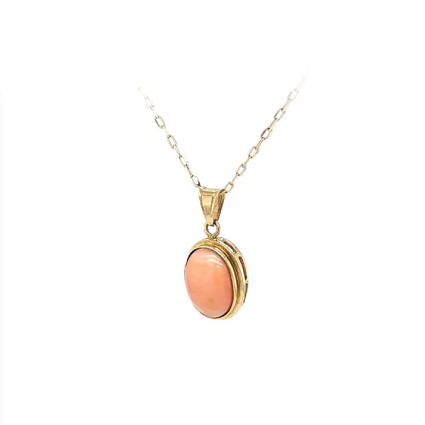 Gold Pendant with Coral
