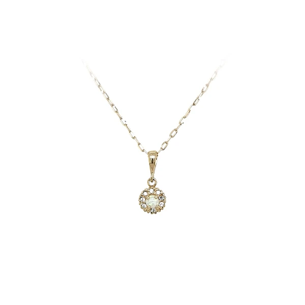 Gold Pendant with Opal