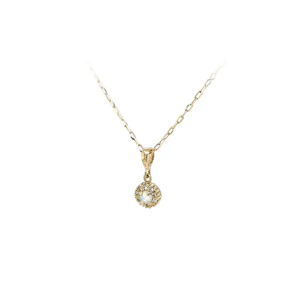 Gold Pendant with Opal