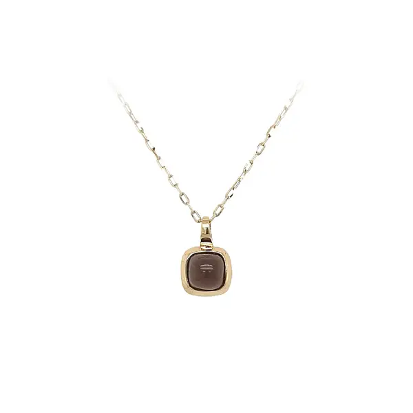 Gold Pendant with Brown Stone
