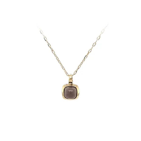 Gold Pendant with Brown Stone
