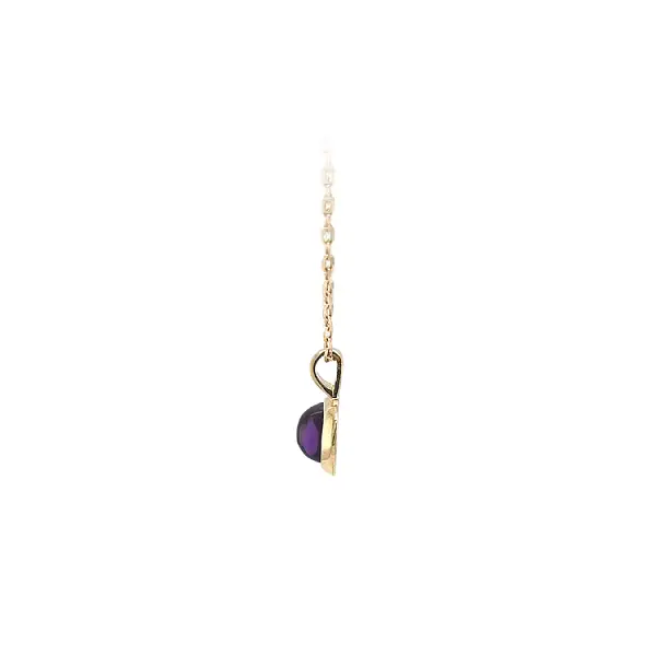 Gold Pendant with Purple Stone