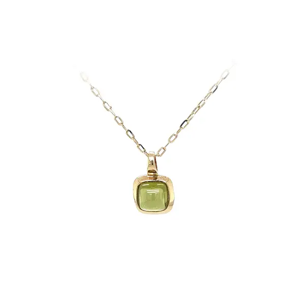Gold Pendant with Green Stone