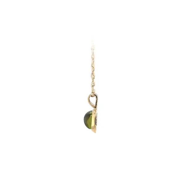 Gold Pendant with Green Stone