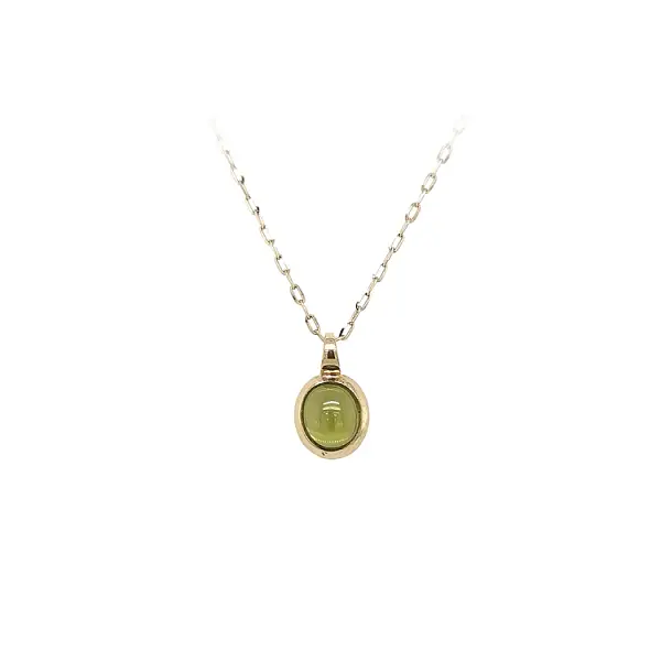 Gold Pendant with Green Stone