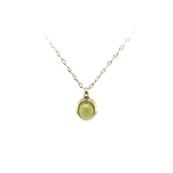 Gold Pendant with Green Stone