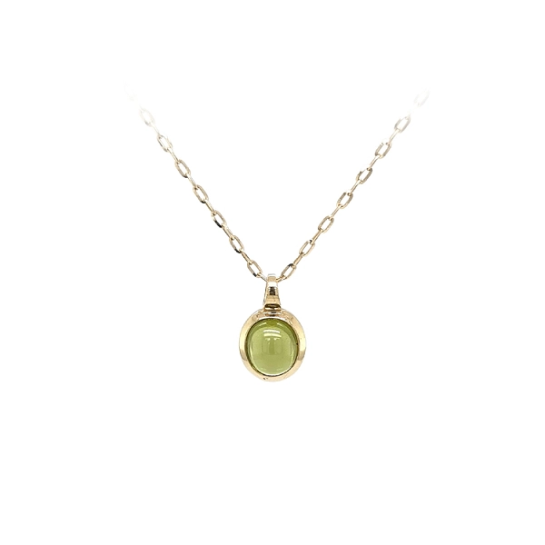 Gold Pendant with Green Stone