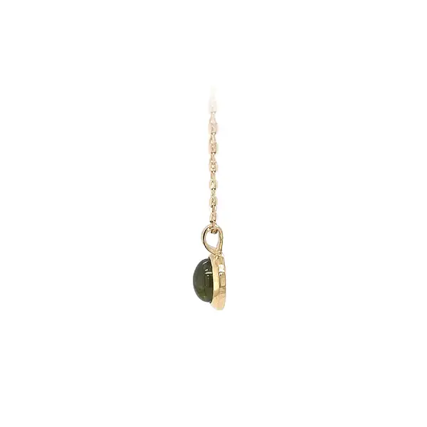 Gold Pendant with Green Stone