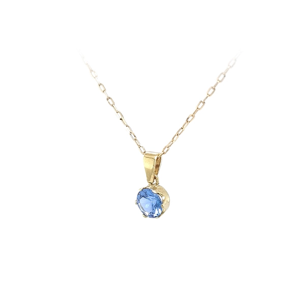 Gold Pendant with Blue Stone