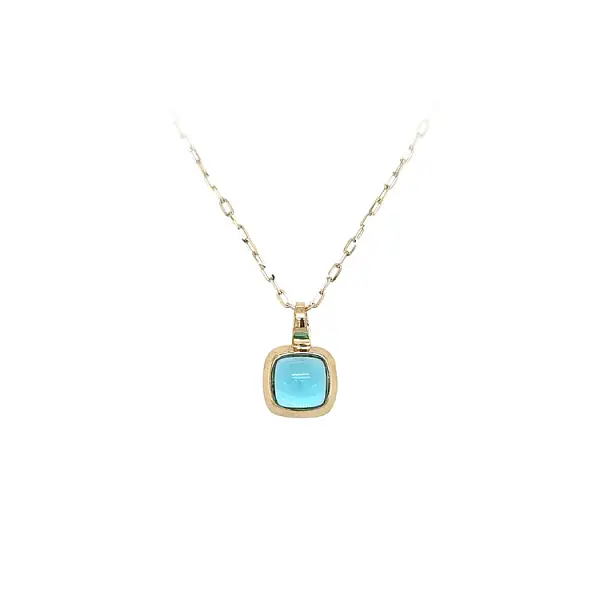 Gold Pendant with Blue Stone