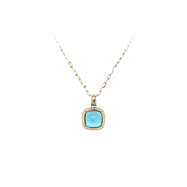 Gold Pendant with Blue Stone