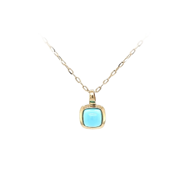 Gold Pendant with Blue Stone