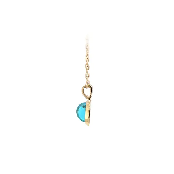 Gold Pendant with Blue Stone