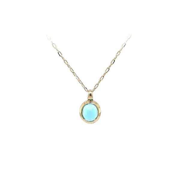 Gold Pendant with Blue Stone