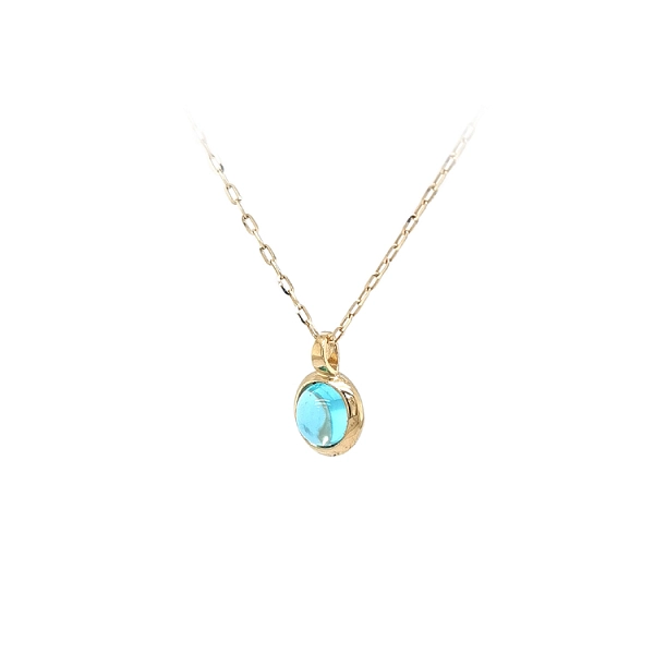 Gold Pendant with Blue Stone