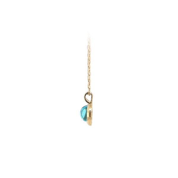 Gold Pendant with Blue Stone
