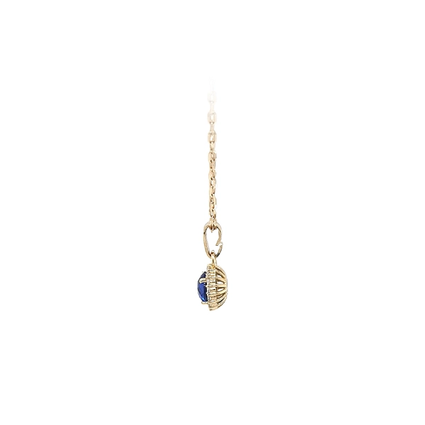 Gold Pendant with Blue Stone