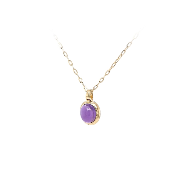 Gold Pendant with Purple Stone