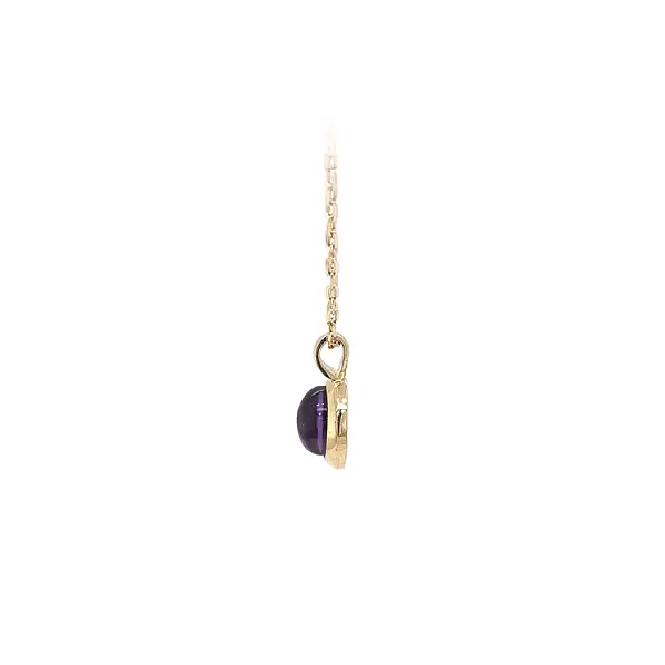 Gold Pendant with Purple Stone
