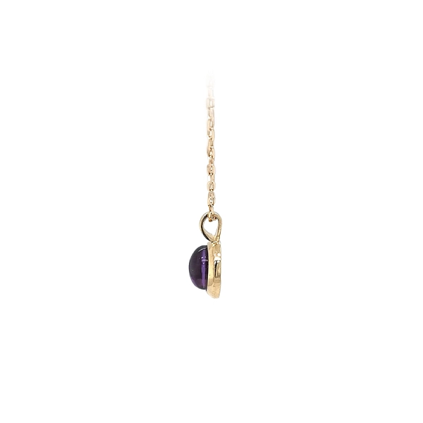 Gold Pendant with Purple Stone