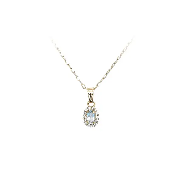 Gold Pendant with Blue Stone