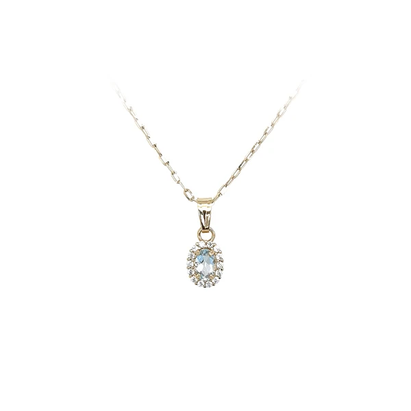 Gold Pendant with Blue Stone