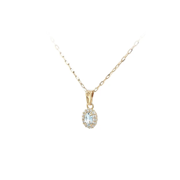 Gold Pendant with Blue Stone
