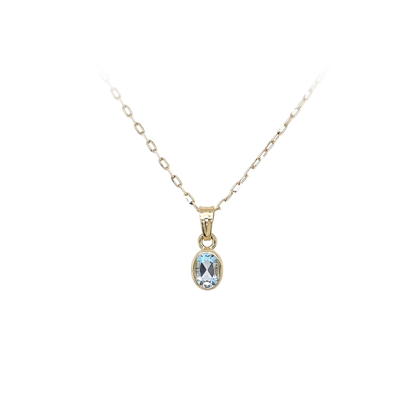 Gold Pendant with Blue Stone