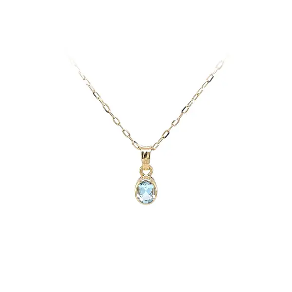 Gold Pendant with Blue Stone