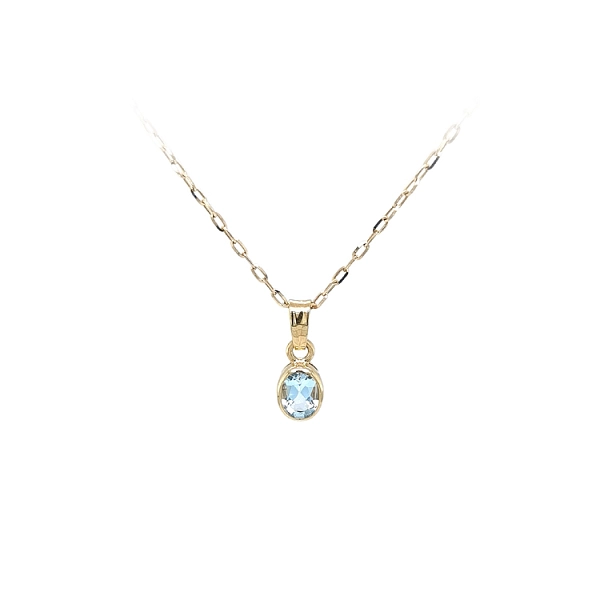 Gold Pendant with Blue Stone