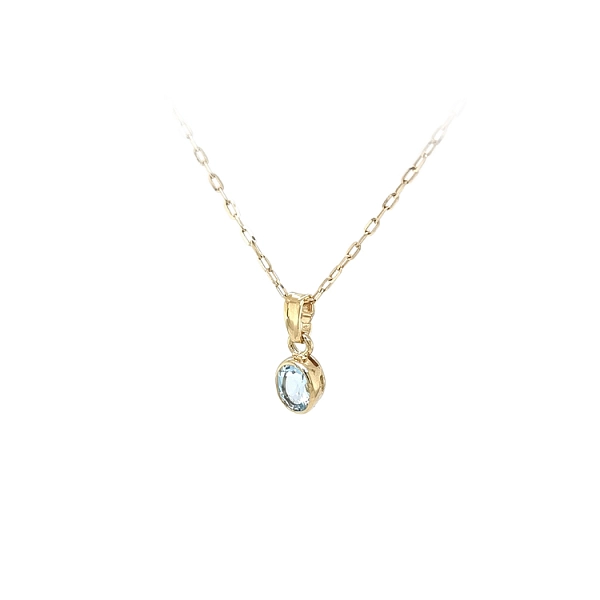 Gold Pendant with Blue Stone