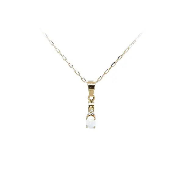 Gold Pendant with Opal