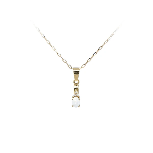 Gold Pendant with Opal