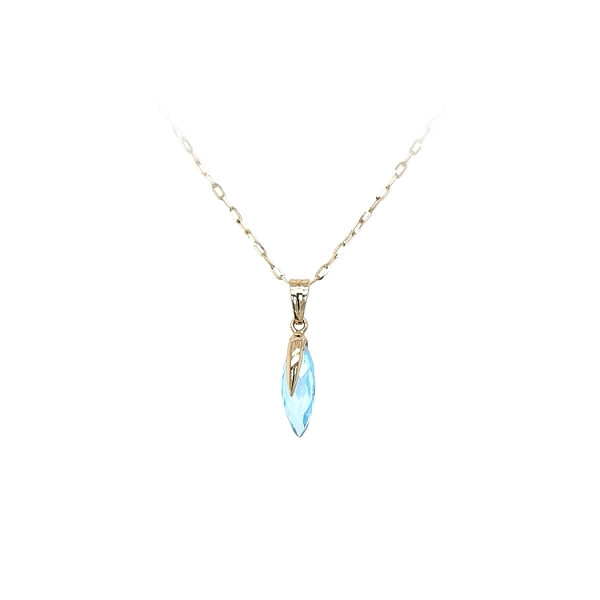 Gold Pendant with Blue Stone