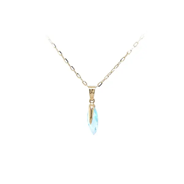 Gold Pendant with Blue Stone