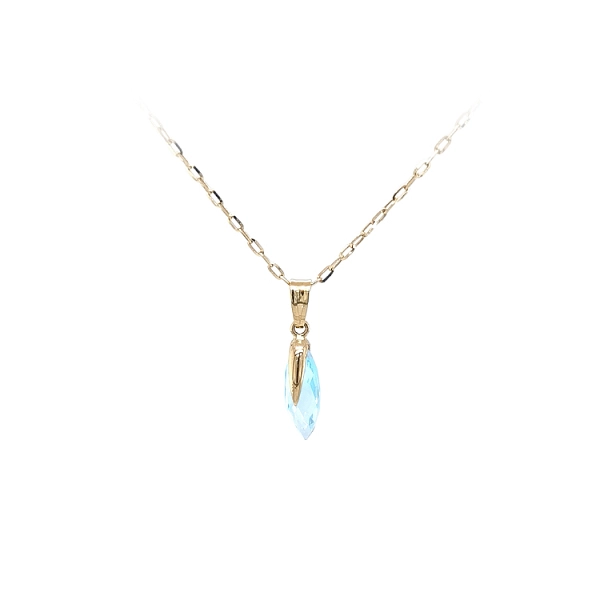 Gold Pendant with Blue Stone