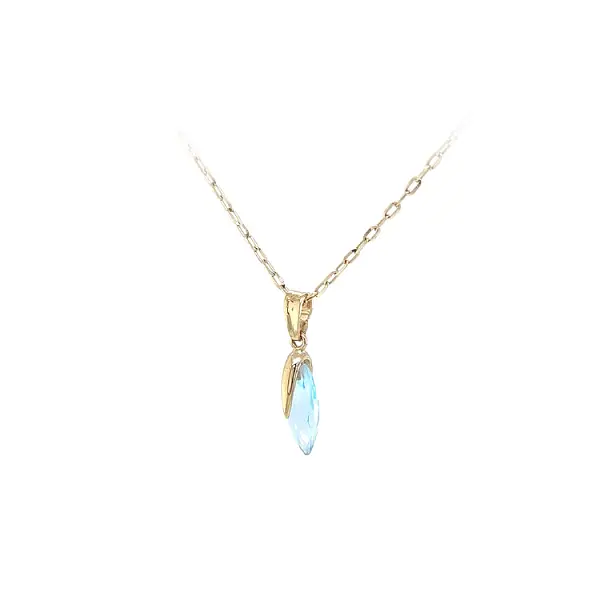Gold Pendant with Blue Stone