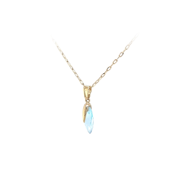 Gold Pendant with Blue Stone