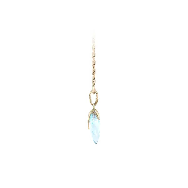 Gold Pendant with Blue Stone