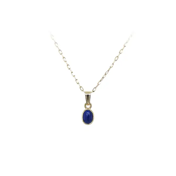Gold Pendant with Lapis Lazuli