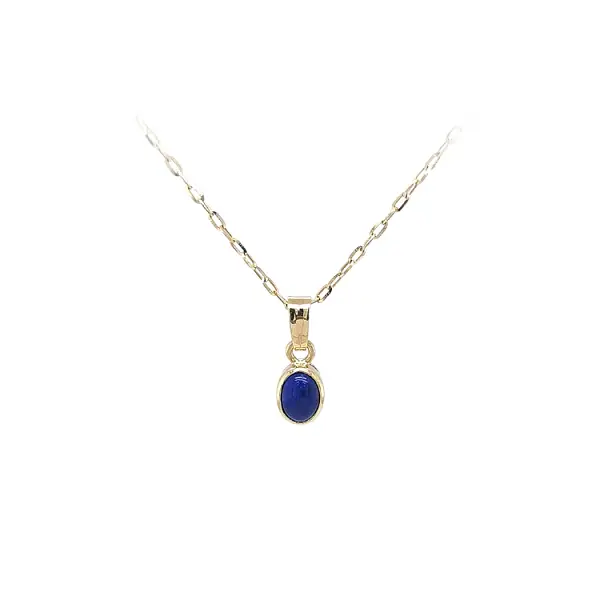 Gold Pendant with Lapis Lazuli