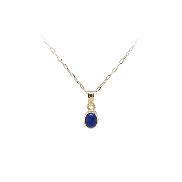 Gold Pendant with Lapis Lazuli