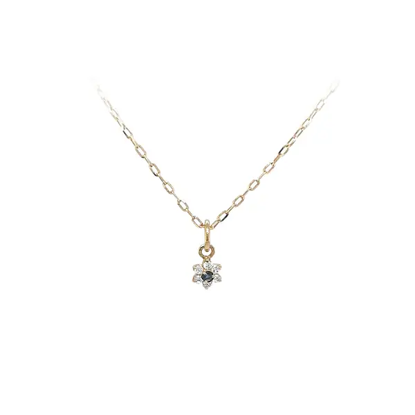 Gold Pendant with Blue Stone