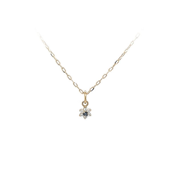Gold Pendant with Blue Stone