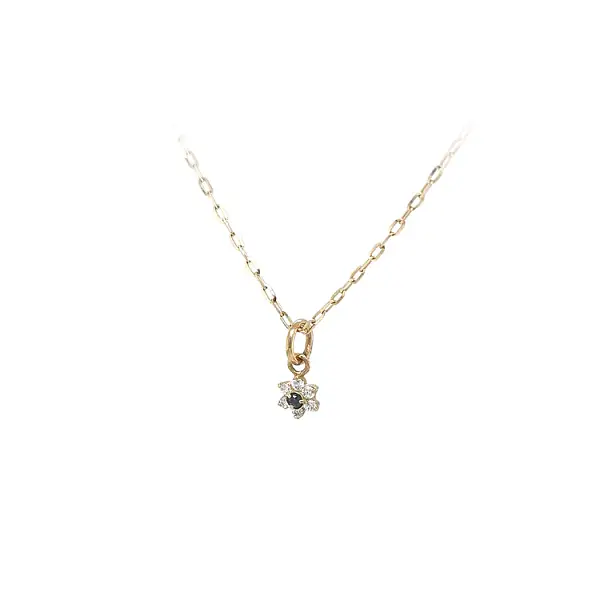 Gold Pendant with Blue Stone