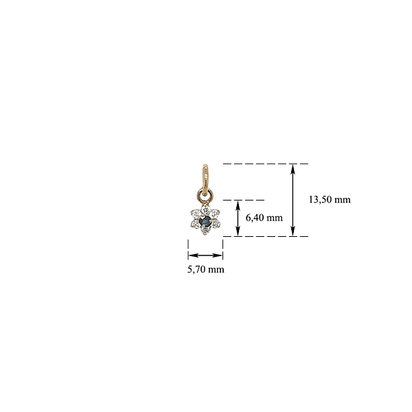 Gold Pendant with Blue Stone