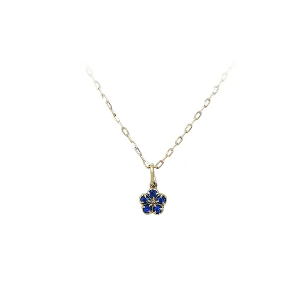 Gold Pendant with Blue Stone