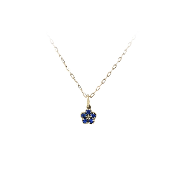 Gold Pendant with Blue Stone