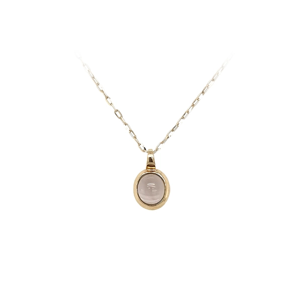 Gold Pendant with Brown Stone